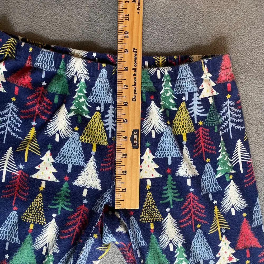Hanna Andersson Twinkly Trees on Navy Holiday‎ Pajama Pants Womens M Christmas